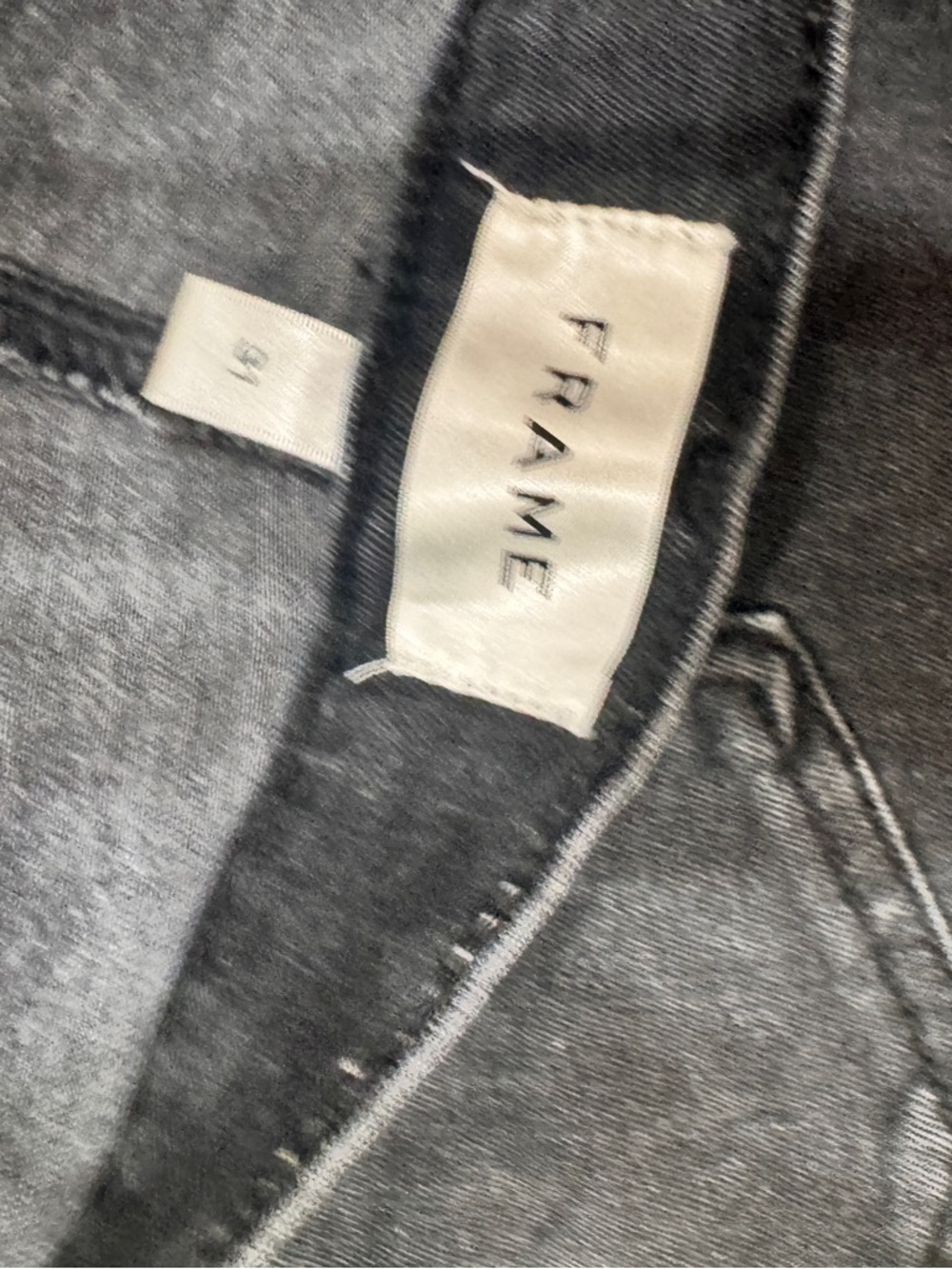 FRAME High-Rise Le Slim Palazzo Wide Leg Jeans in Broken (Black) sz 31 - Picture 7 of 10